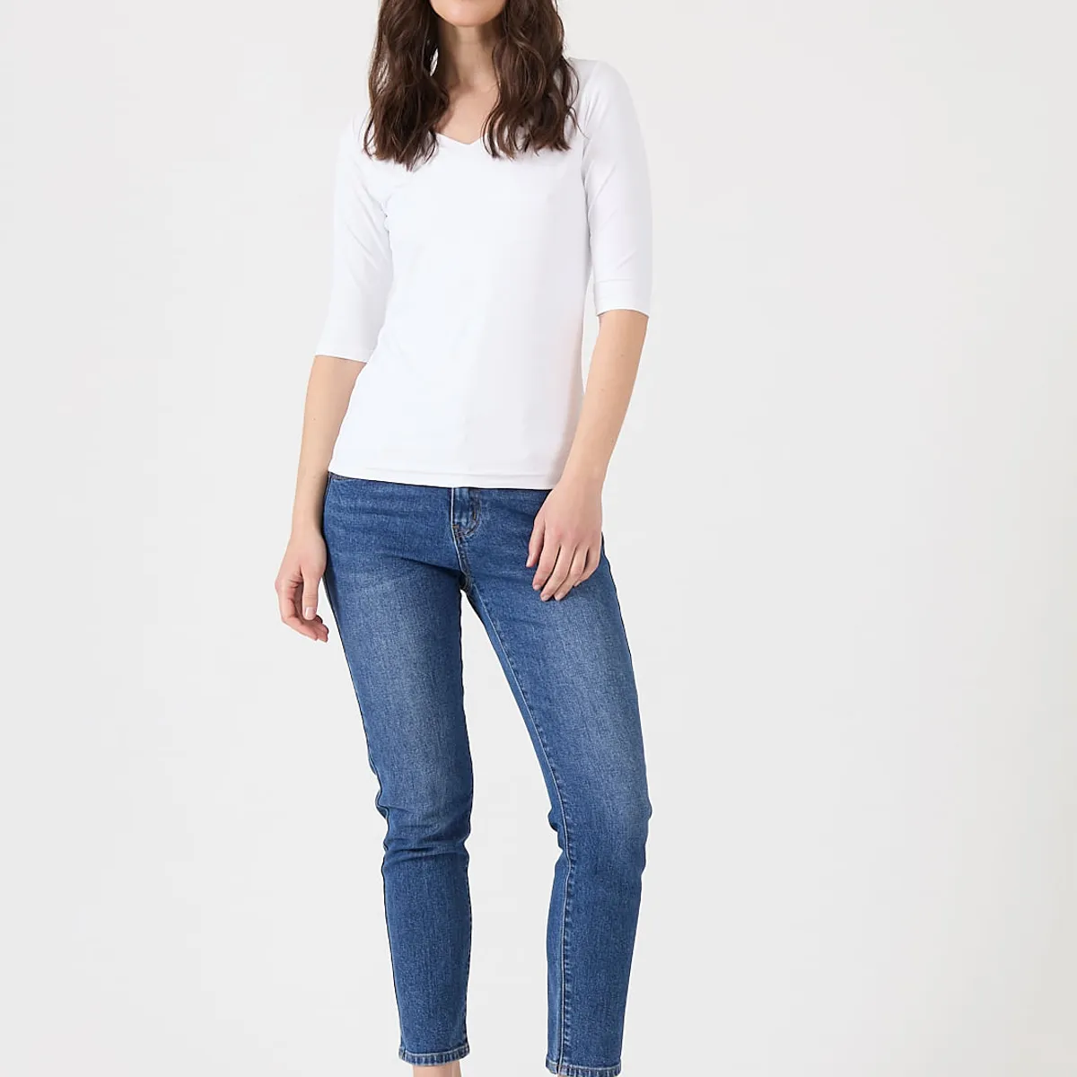 PRIVILEGE - Polera poliamida blanca 1550