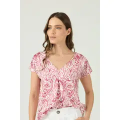 PRIVILEGE - Polera roja estampada 1367 - Rojo