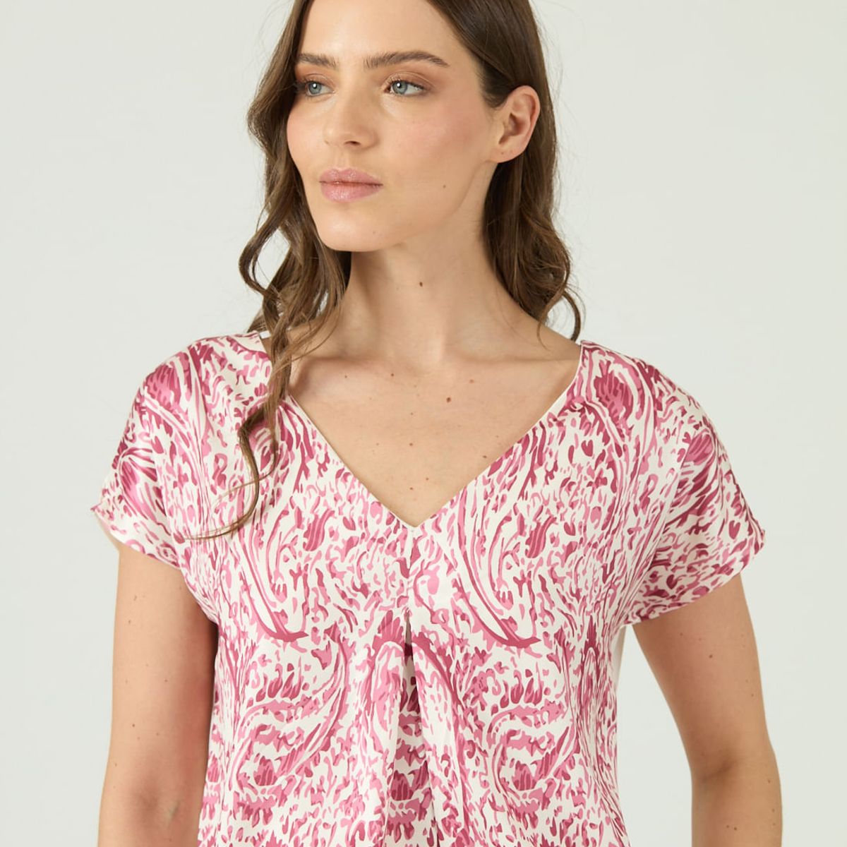 PRIVILEGE - Polera roja estampada 1367