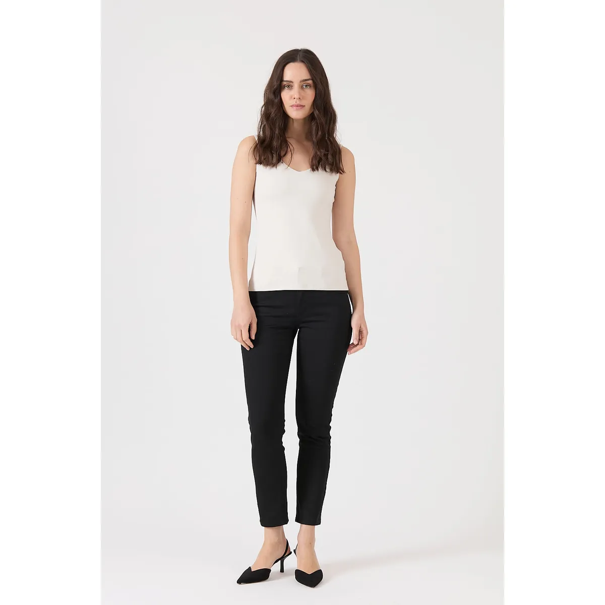 PRIVILEGE - Polera poliamida beige 1581