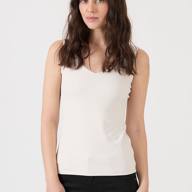 PRIVILEGE - Polera poliamida beige 1581