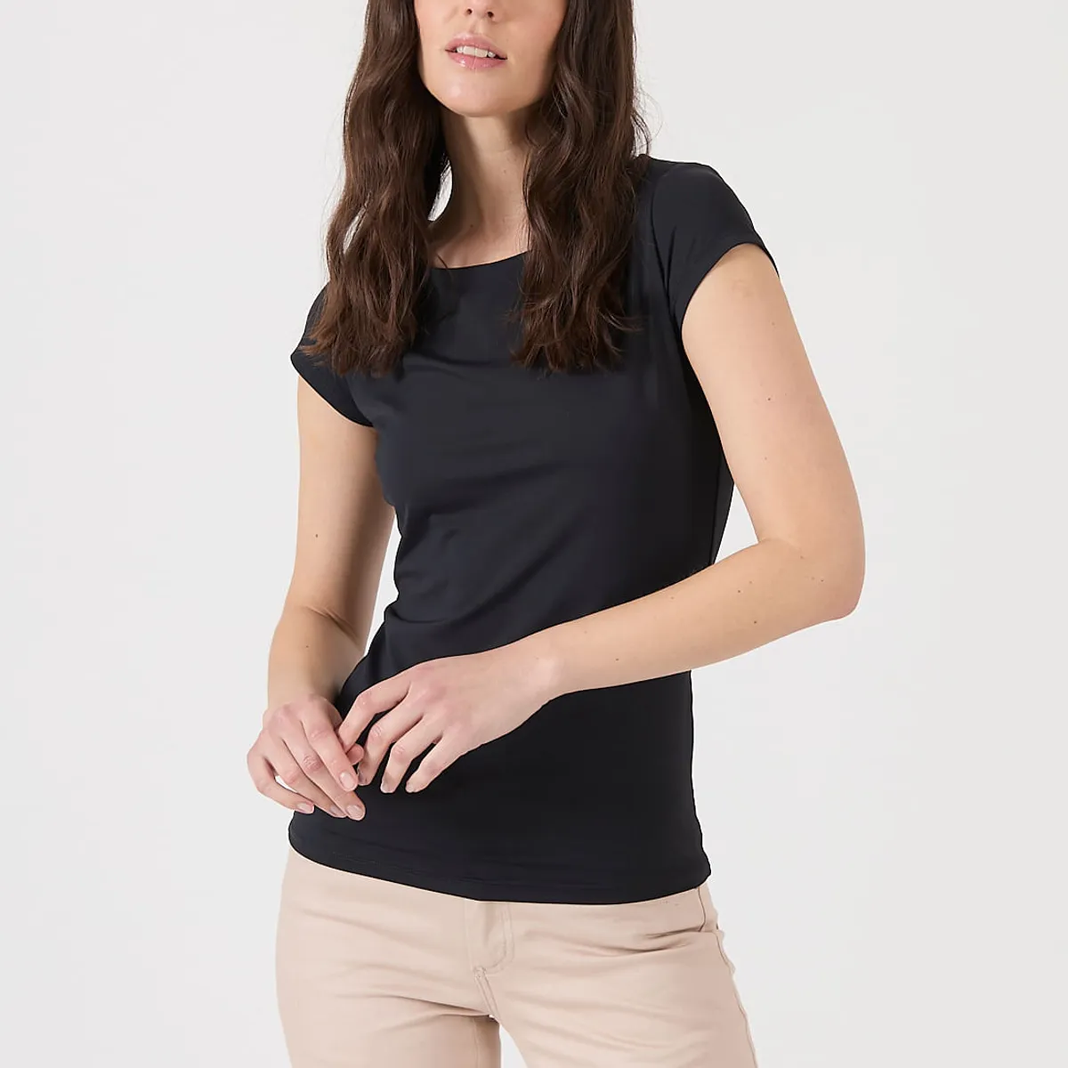 PRIVILEGE - Polera poliamida negra 1545