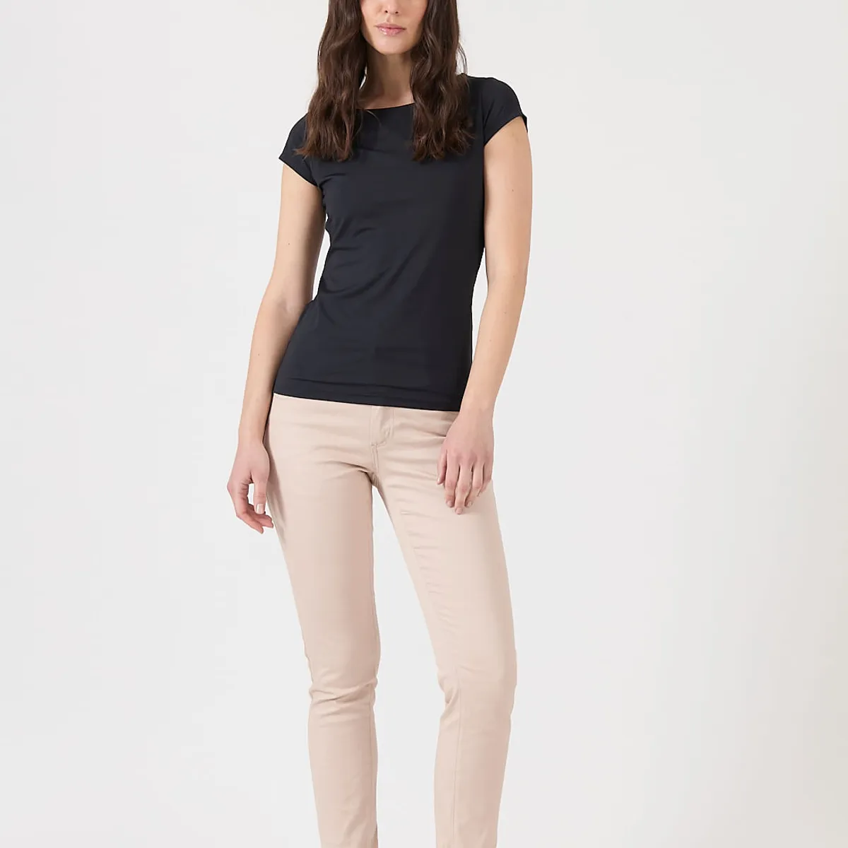 PRIVILEGE - Polera poliamida negra 1545