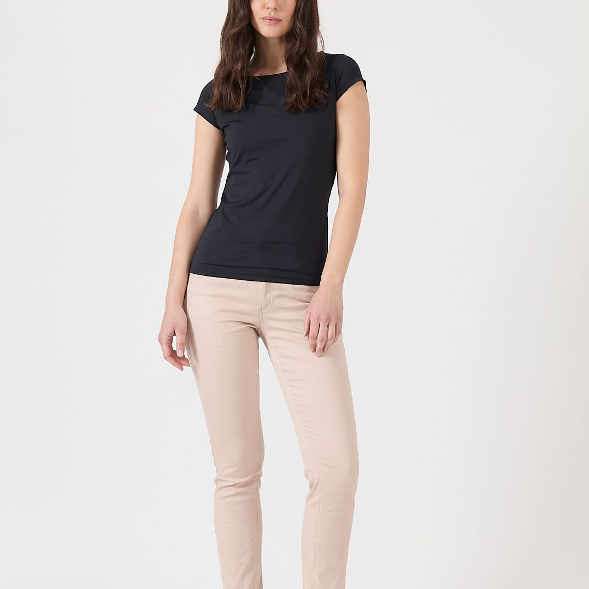 PRIVILEGE - Polera poliamida negra 1545