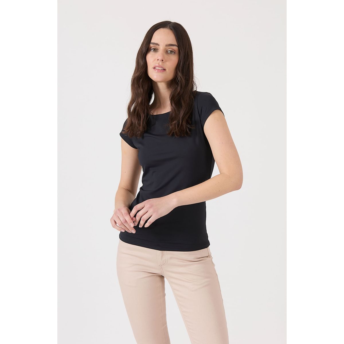 PRIVILEGE - Polera poliamida negra 1545