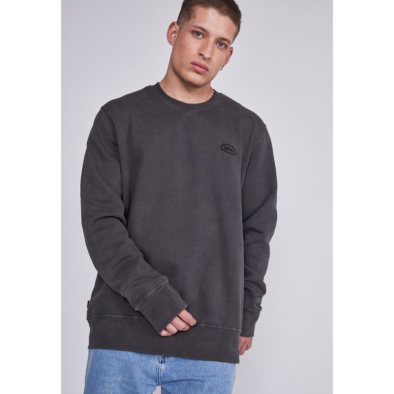 SIOUX - Polerón Hombre Gris Cuello Redondo Lavado Sioux