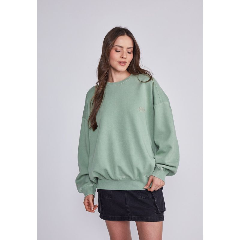 SIOUX - Polerón Mujer Verde Lavado Oxido Sioux