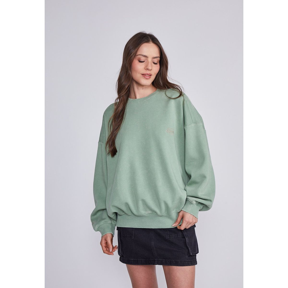 SIOUX - Polerón Mujer Verde Lavado Oxido Sioux