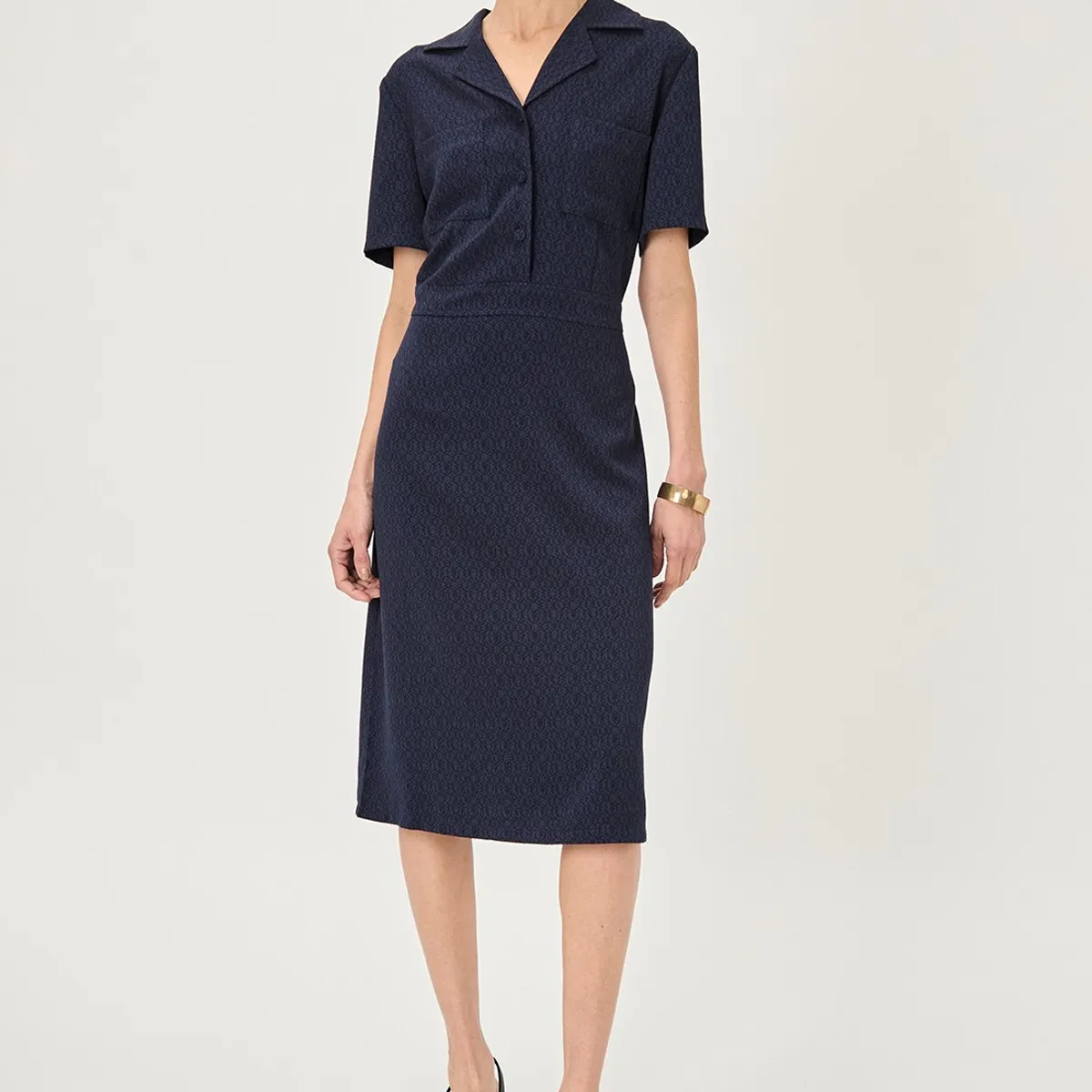 MA GRIFFE - Vestido Largo Azul Marino Mujer Magriffe