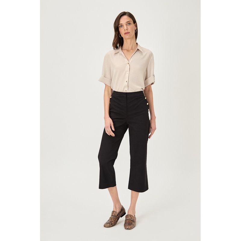 MA GRIFFE - Pantalon Casual Negro Mujer Magriffe