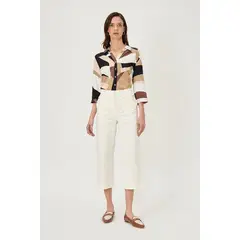 MA GRIFFE - Pantalon Casual Crudo Mujer Magriffe