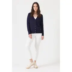 PRIVILEGE - Cardigan azul marino manga larga - Azul Marino
