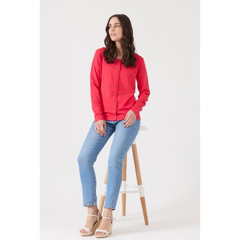PRIVILEGE - Cardigan sandia manga larga PRIVILEGE - Rojo