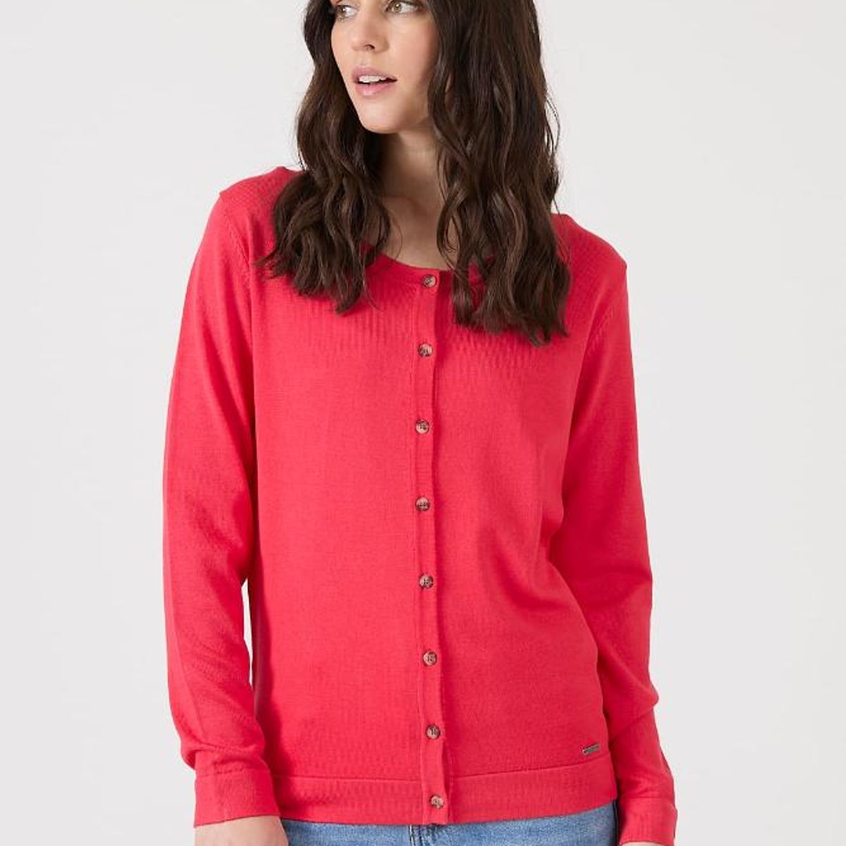 PRIVILEGE - Cardigan sandia manga larga PRIVILEGE - Rojo