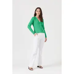 PRIVILEGE - Cardigan verde manga larga - Verde