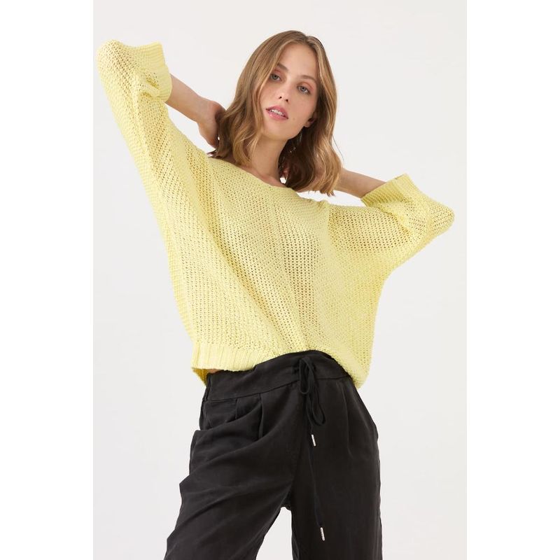 PRIVILEGE - Sweater amarillo manga 3/4 PRIVILEGE