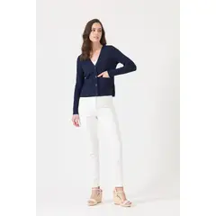 PRIVILEGE - Cardigan azul marino manga larga - Azul Marino