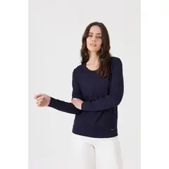PRIVILEGE - Sweater azul marino manga larga - Azul Marino