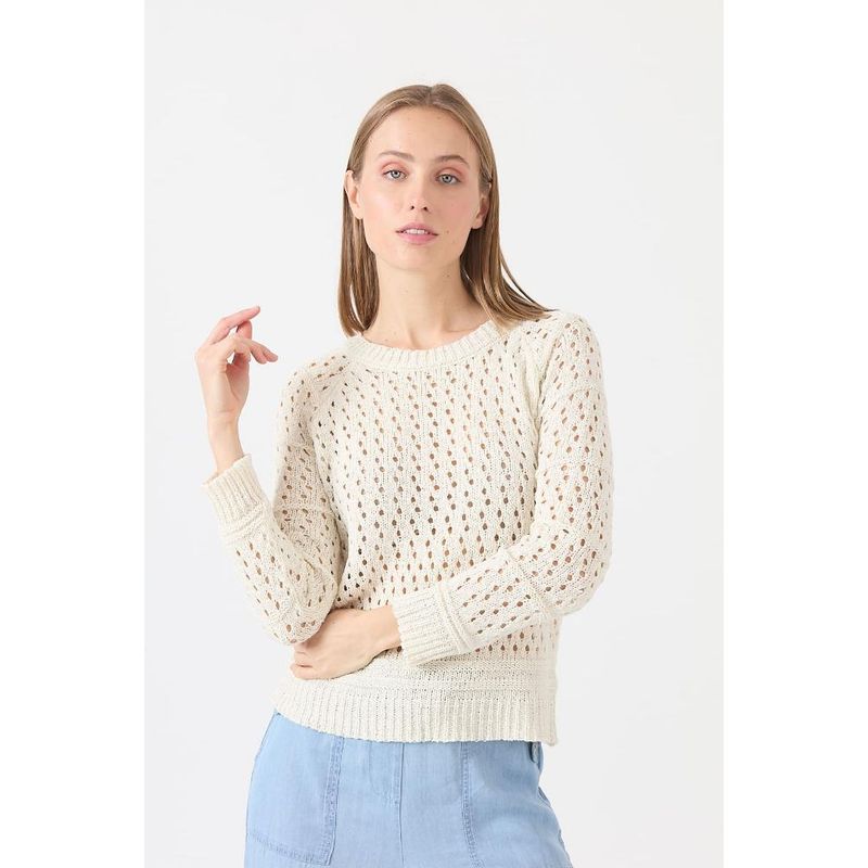 PRIVILEGE - Sweater crudo manga larga PRIVILEGE - Crema