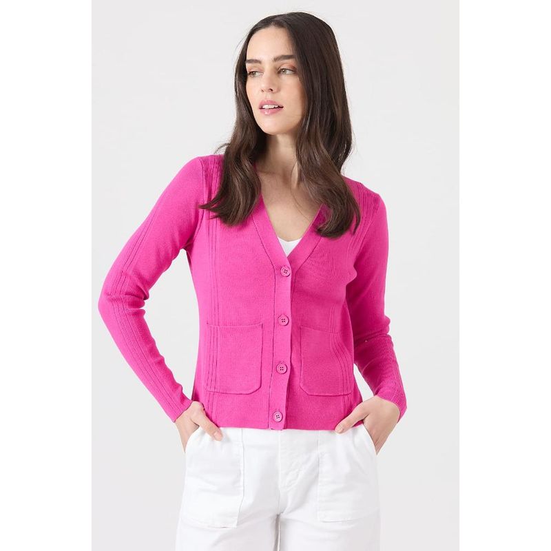 PRIVILEGE - Cardigan fucsia manga larga PRIVILEGE - Fucsia