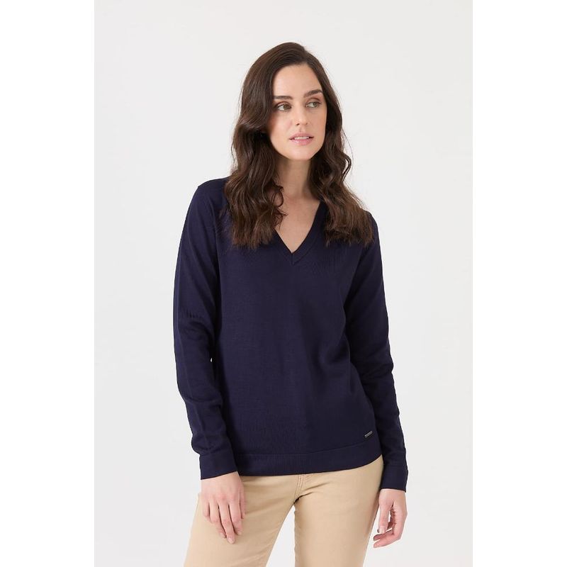 PRIVILEGE - Sweater azul marino manga larga PRIVILEGE - Azul Marino