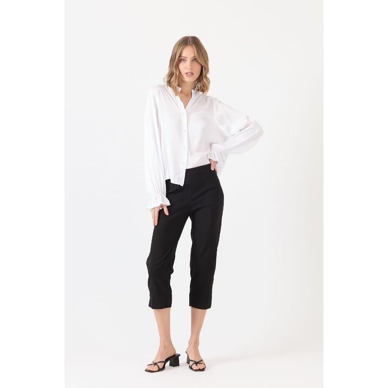 PRIVILEGE - Pantalon regular negro - Negro