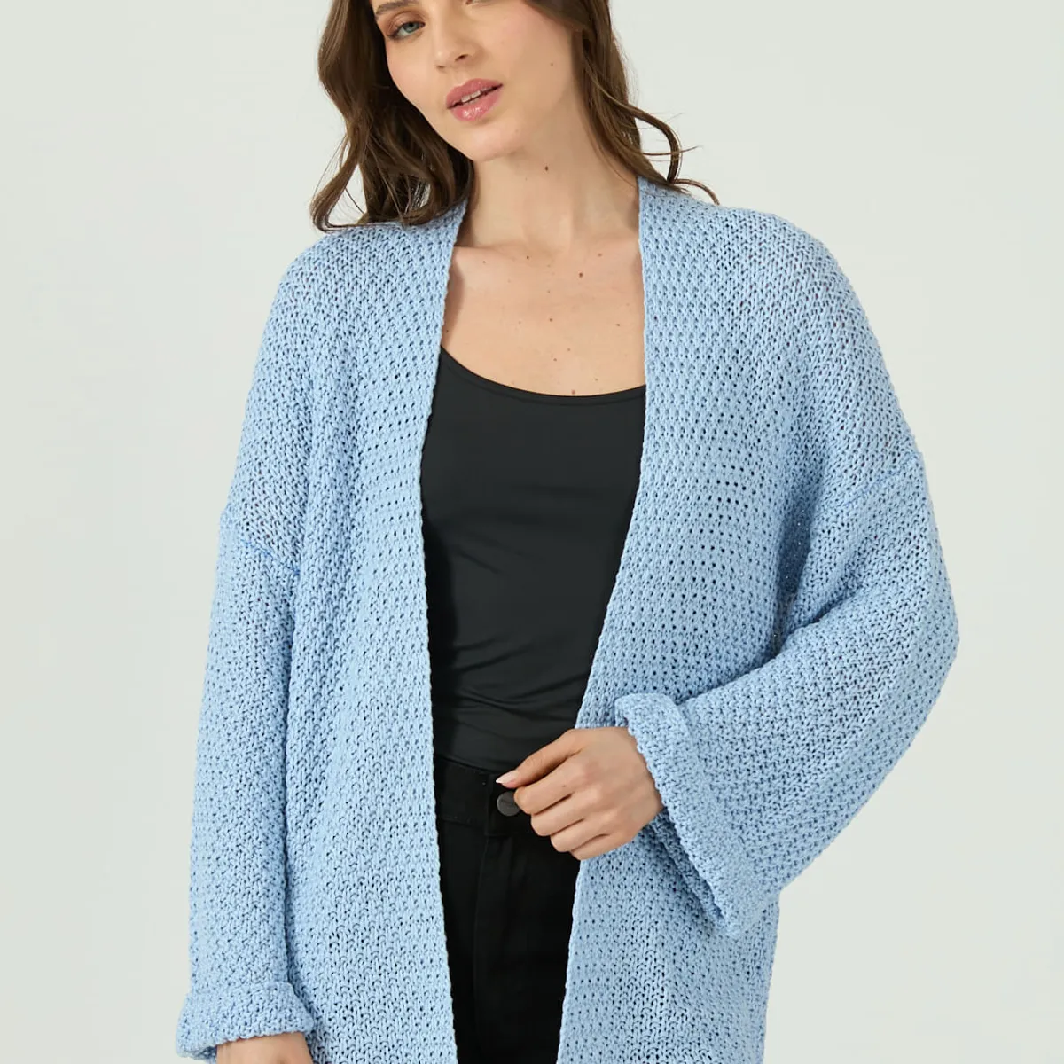 PRIVILEGE - Tapado tejido celeste