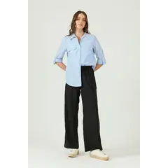 PRIVILEGE - Pantalon regular negro - Negro