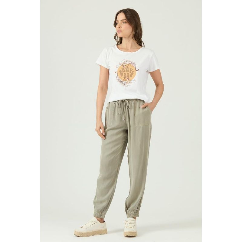 PRIVILEGE - Pantalon de tencel jogger verde