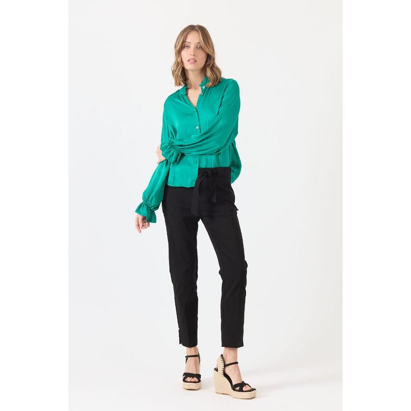 PRIVILEGE - Pantalon regular negro - Negro