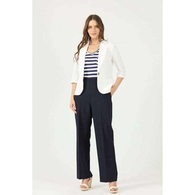 PRIVILEGE - Pantalon straight azul marino