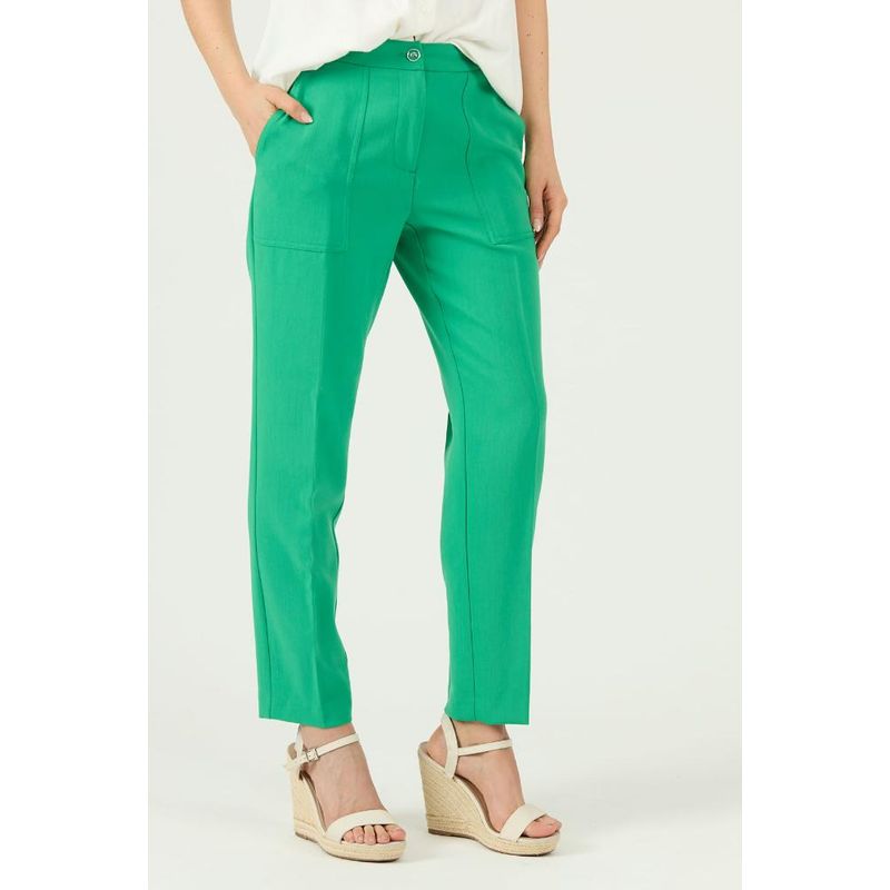 PRIVILEGE - Pantalon straight verde - Verde