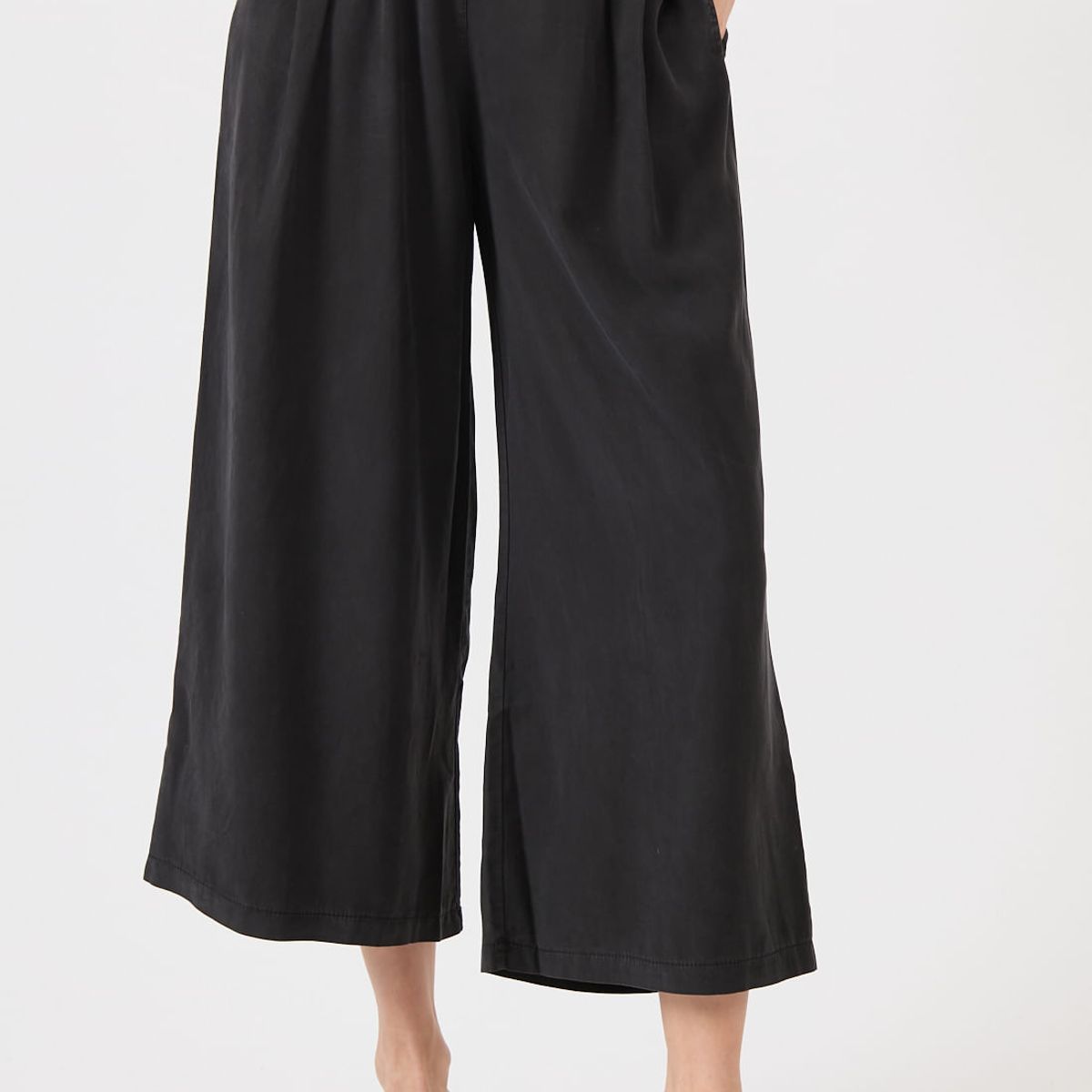 PRIVILEGE - Pantalon de tencel wide leg negro 1427