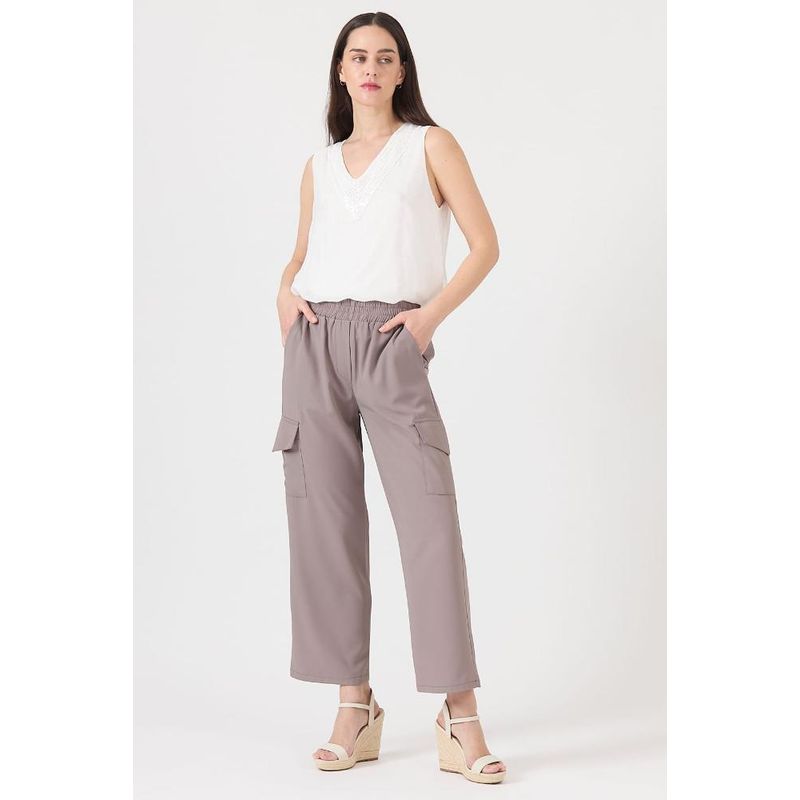 PRIVILEGE - Pantalon jogger taupe - Gris