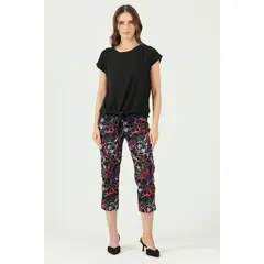 PRIVILEGE - Leggins tubo negra estampada - Negro