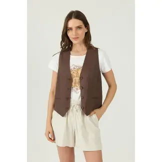 PRIVILEGE - Shorts de lino regular beige - Beige