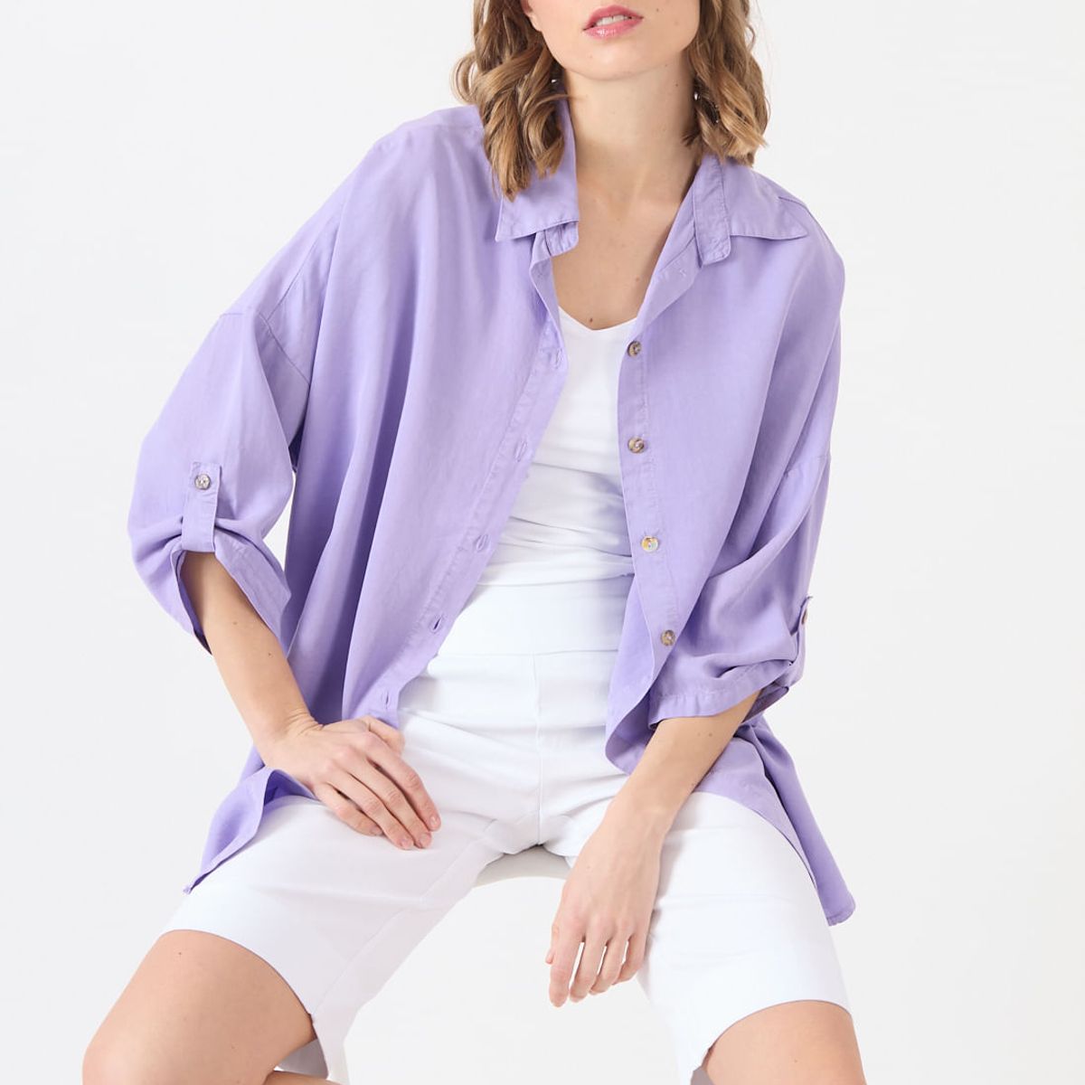 PRIVILEGE - Shorts regular blanco 1515