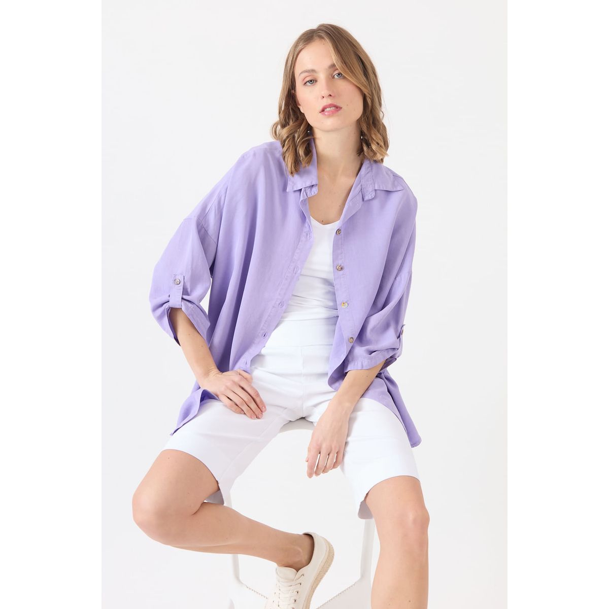 PRIVILEGE - Shorts regular blanco 1515