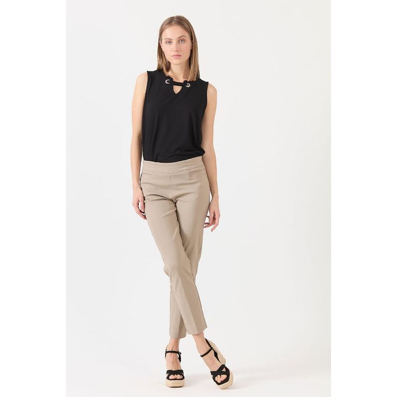 PRIVILEGE - Pantalon regular vison - Café