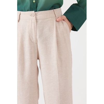 Imagen 2 del producto Pantalon de lino palazzo beige 1088