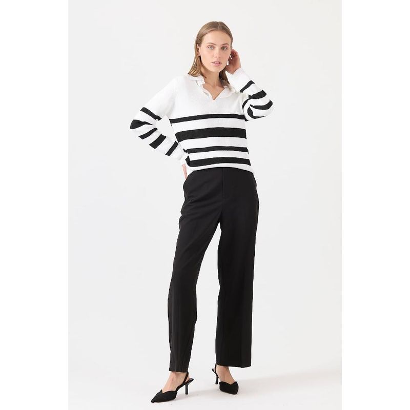 PRIVILEGE - Pantalon straight negro - Negro