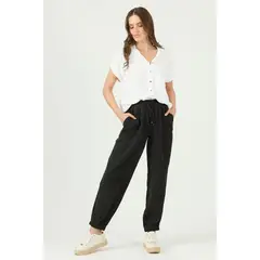 PRIVILEGE - Pantalon de tencel jogger negro