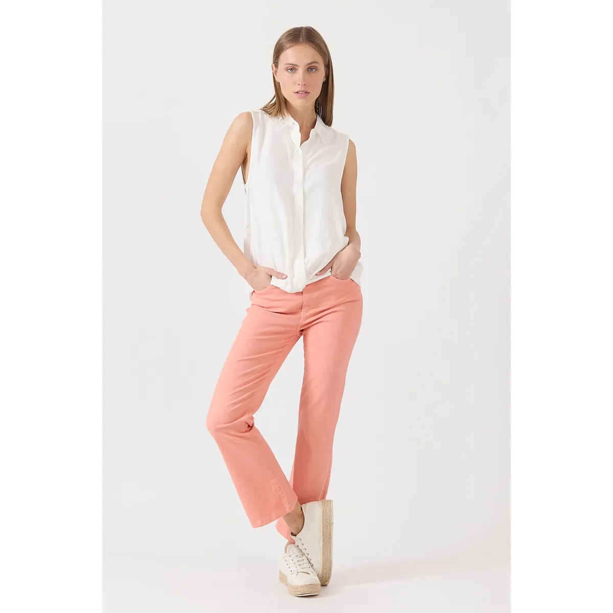 PRIVILEGE - Jeans flare salmon 1431