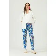 PRIVILEGE - Leggins azulina estampada - Azul Cobalto