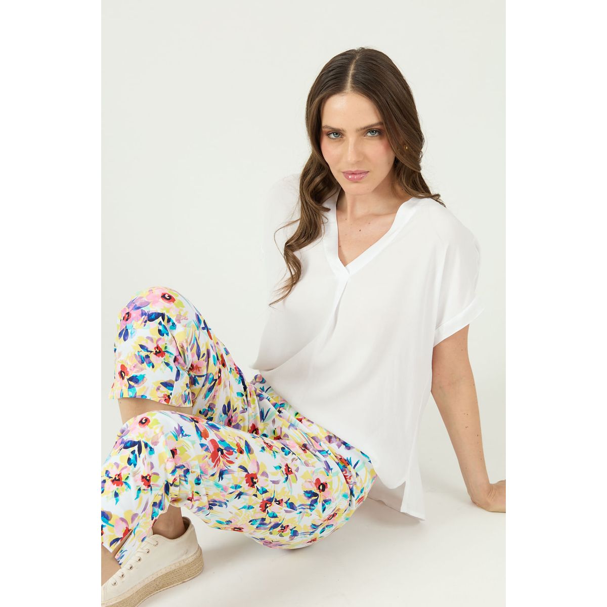 PRIVILEGE - Leggings tubo multicolor estampada 1482