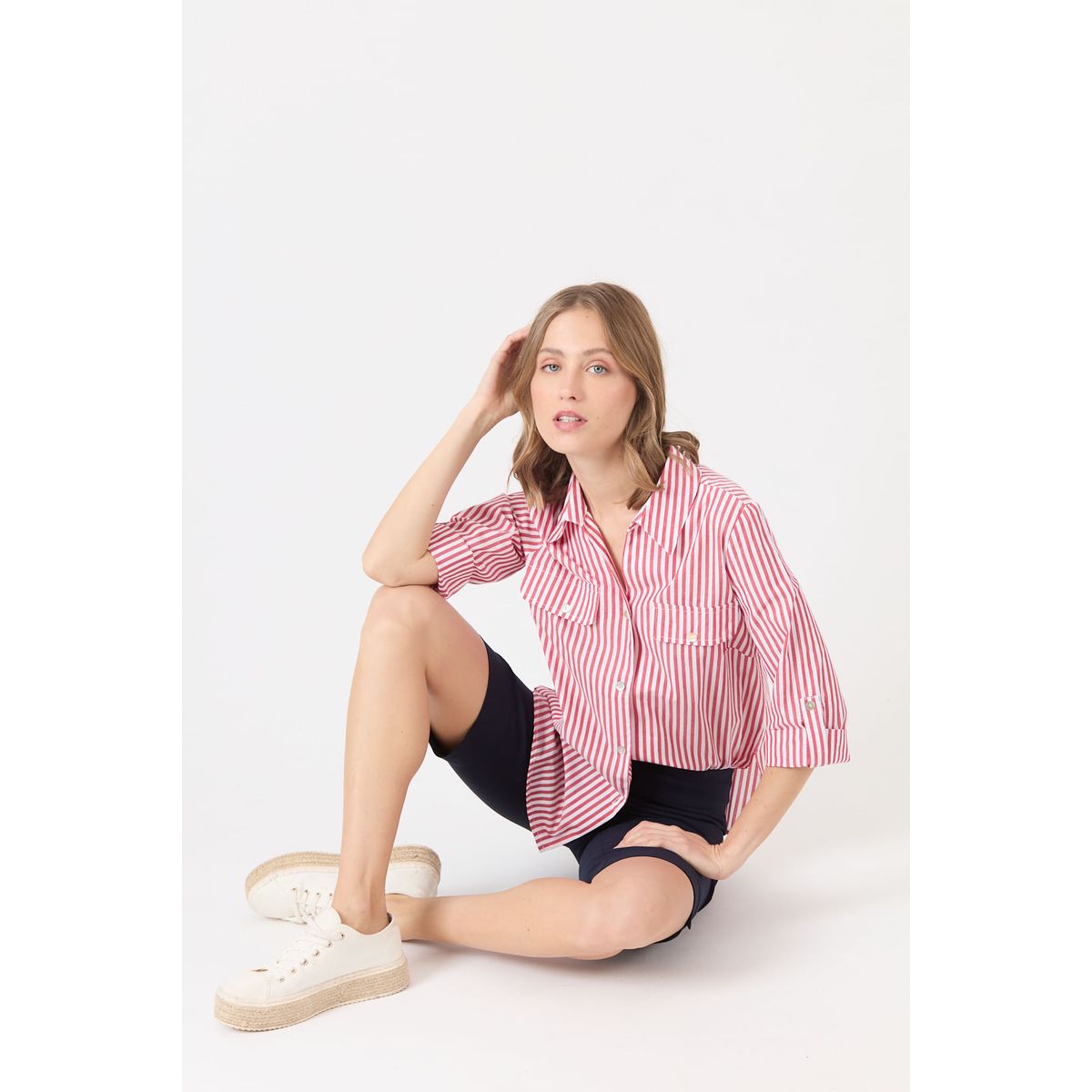 PRIVILEGE - Shorts regular azul 1112