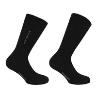 2 Pares Calcetín Hilo Barra Largo Americano Negro