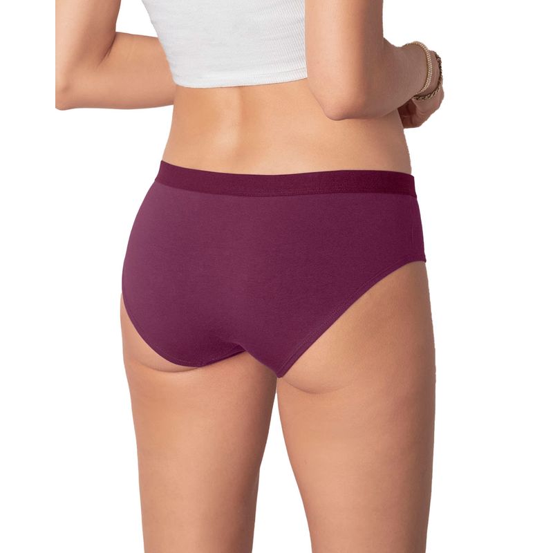 LEONISA - Pack x 3 calzones estilo pantaleta en algodón 62310X3 Rosado Claro / Vino / Gris