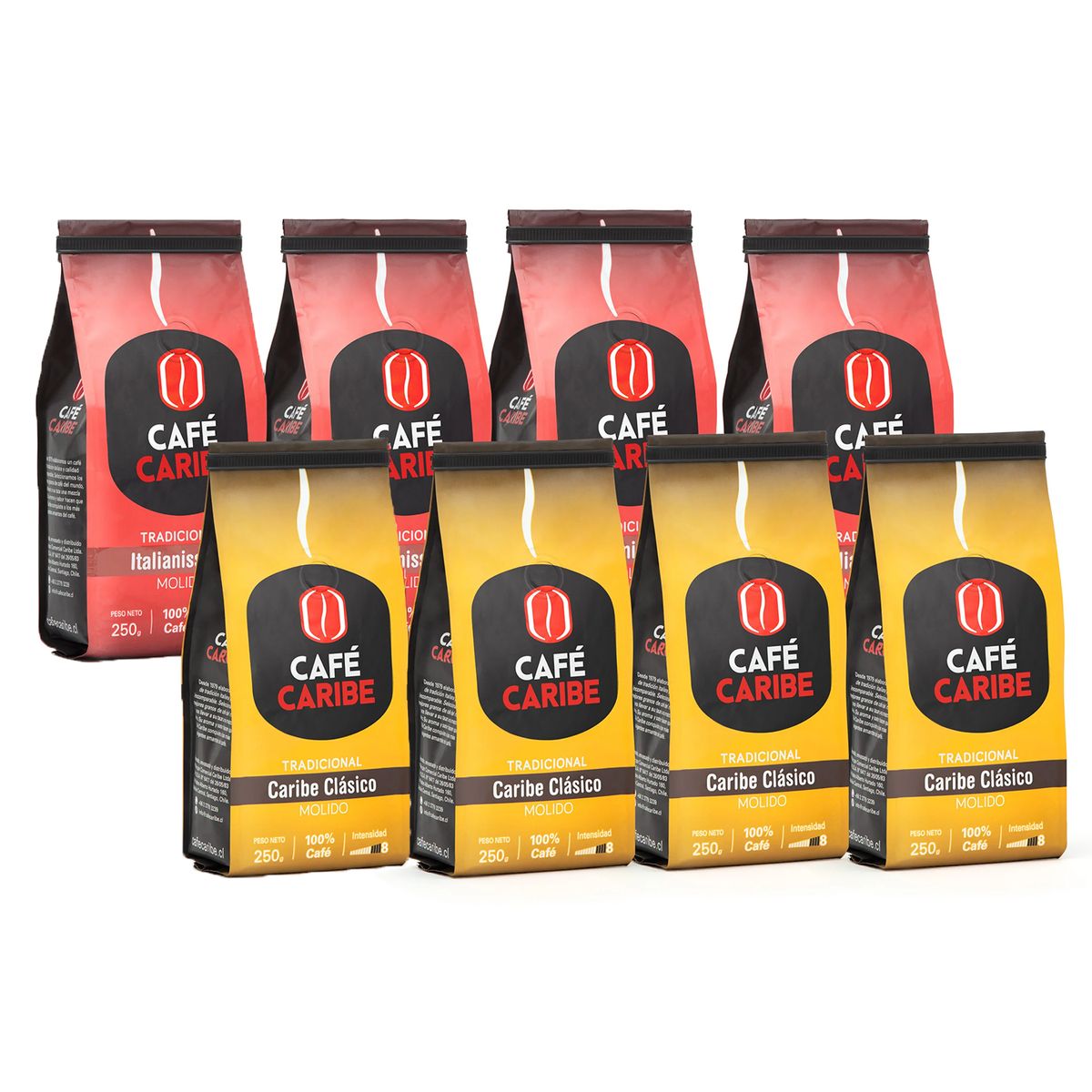 CAFE CARIBE - x8 Café Molido Pack Gran Tradicional - 2 kilos