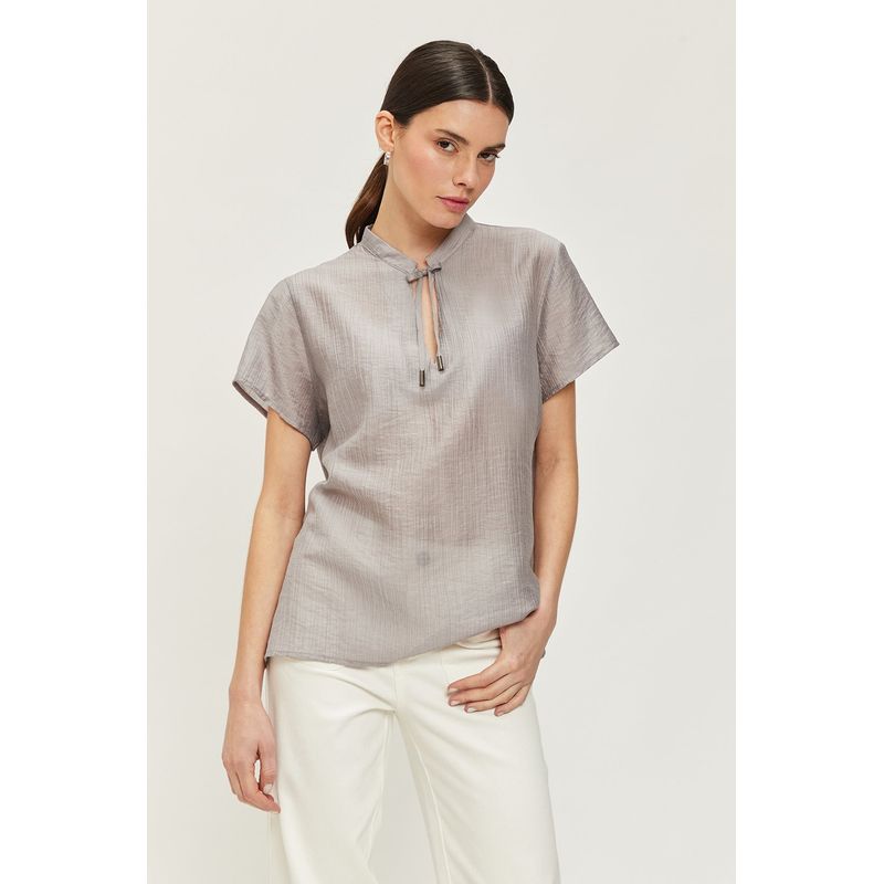 ASH - Blusa Manga Corta Gris Mujer Ash